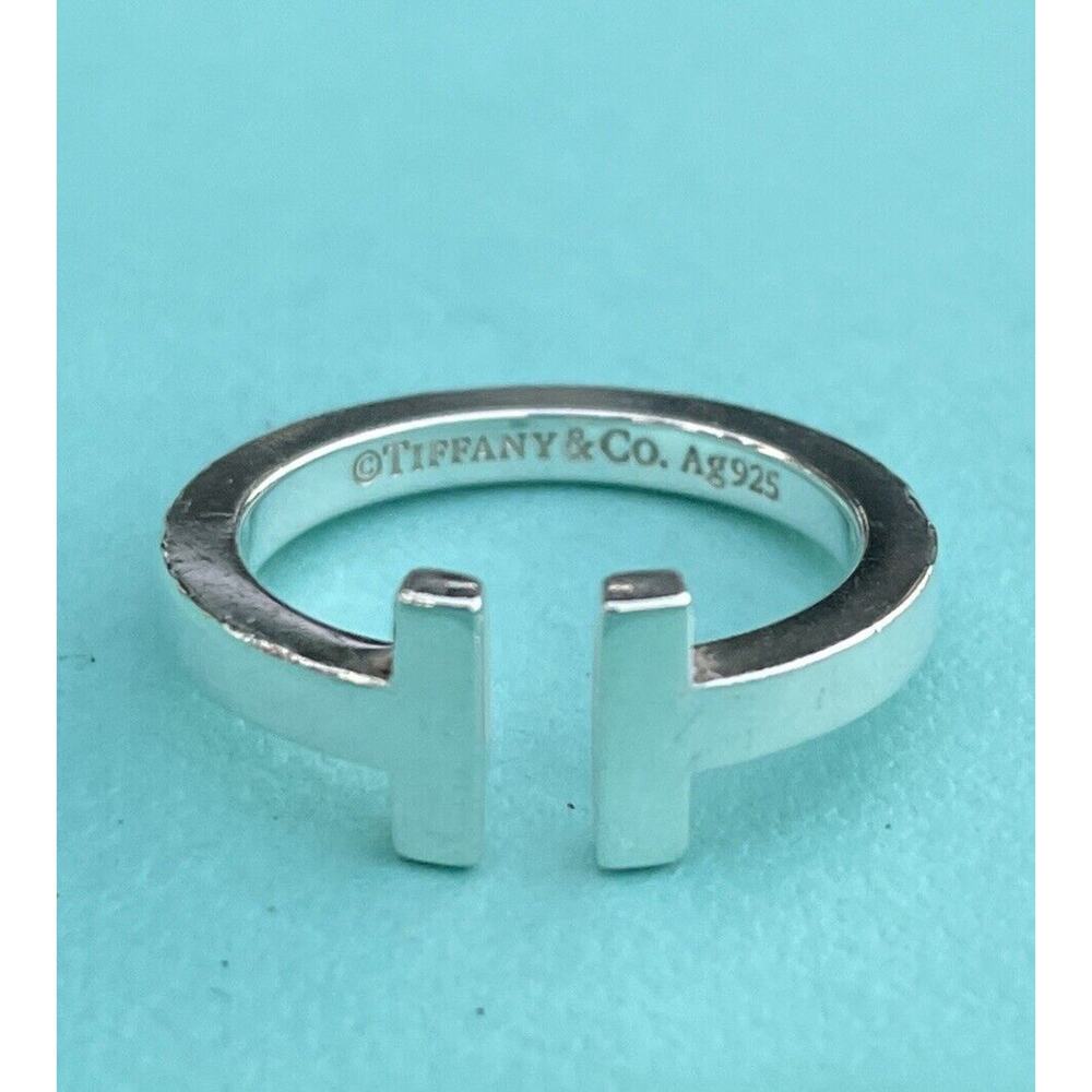 Tiffany & Co. Sterling Silver 925 T Square Stacking Band Ring Sz 7.25
